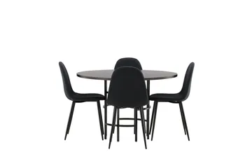 Copenhagen Matgrupp 115 cm Rund med 4 Polar stolar - Svart - Products - Möbler - Bord & matgrupp - Matgrupp