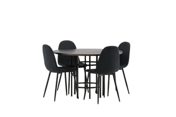 Copenhagen Matgrupp 115 cm Rund med 4 Polar stolar - Svart - Products - Möbler - Bord & matgrupp - Matgrupp