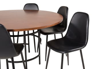 Copenhagen Matgrupp 140 cm Rund med 6 Polar stolar - Svart - Products - Möbler - Bord & matgrupp - Matgrupp