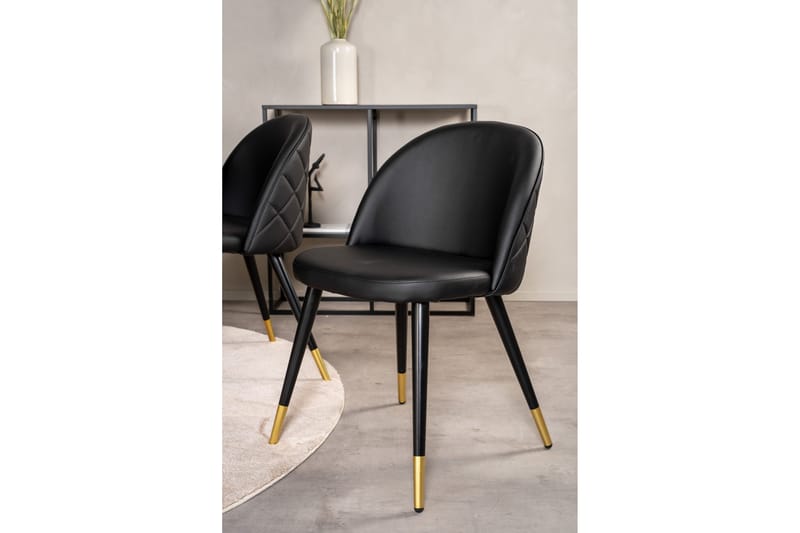 Copenhagen Matgrupp med 6 Valera Matstolar Mässing/Svart - Furniture Fashion - Products - Möbler - Bord & matgrupp - Matgrupp