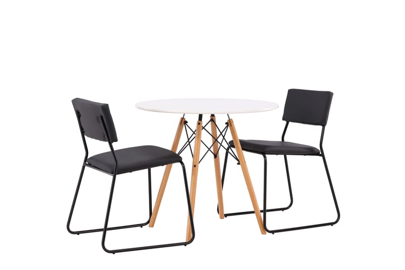 Danburi Matgrupp 60 cm Rund med 2 Kenth Stolar - Svart - Products - Möbler - Bord & matgrupp - Matgrupp