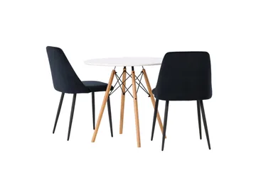 Danburi Matgrupp 60 cm Rund med 2 Night stolar - Svart - Products - Möbler - Bord & matgrupp - Matgrupp