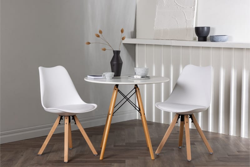 Danburi Matgrupp  60 cm Rund med 2 Zeno stolar - Vit - Products - Möbler - Bord & matgrupp - Matgrupp