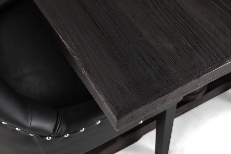 Dijon Matgrupp 200 cm med 6 Tuva Fåtölj - Vintage Trä / Svart Pu - Products - Möbler - Bord & matgrupp - Matgrupp