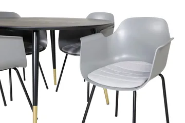 Dipp Matgrupp 115 cm Rund med 4 Comfort stolar - Svart/Guld - Products - Möbler - Bord & matgrupp - Matgrupp