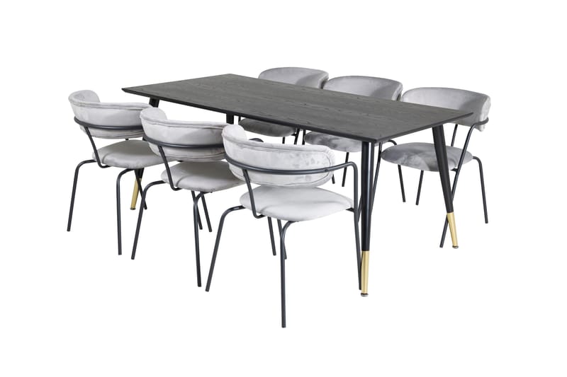 Dipp Matgrupp 180 cm Rektangulär med 6 Arrow stolar - Svart/Guld - Products - Möbler - Bord & matgrupp - Matgrupp