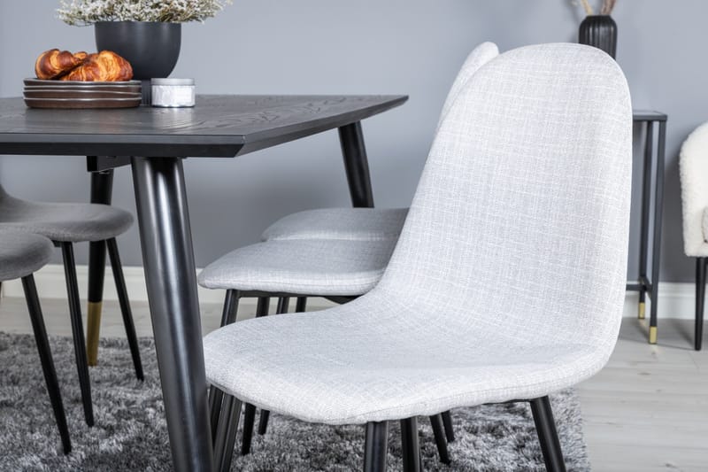 Dipp Matgrupp 180 cm Rektangulär med 6 Polar stolar - Svart/Guld - Products - Möbler - Bord & matgrupp - Matgrupp