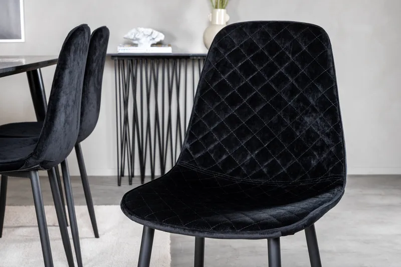 Dipp Matgrupp 180 cm Rektangulär med 6 Polar stolar - Svart - Products - Möbler - Bord & matgrupp - Matgrupp