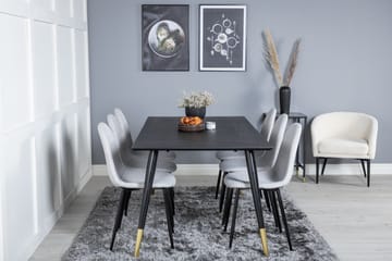 Dipp Matgrupp 180 cm Rektangulär med 6 Polar stolar - Svart/Guld - Products - Möbler - Bord & matgrupp - Matgrupp