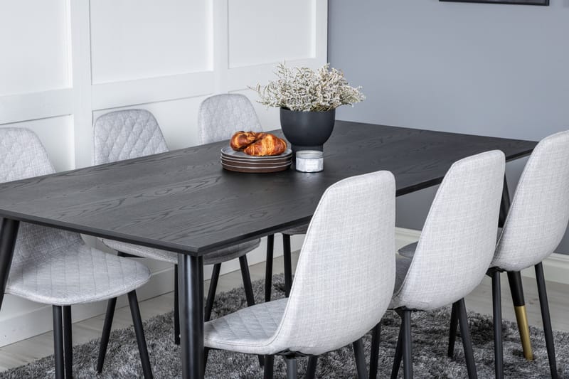 Dipp Matgrupp 180 cm Rektangulär med 6 Polar stolar - Svart/Guld - Products - Möbler - Bord & matgrupp - Matgrupp