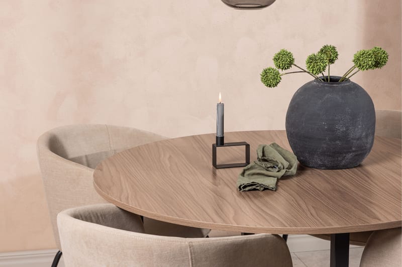 Durango Matgrupp 120 cm Rund med 4 Berit Stolar - Valnöt - Products - Möbler - Bord & matgrupp - Matgrupp