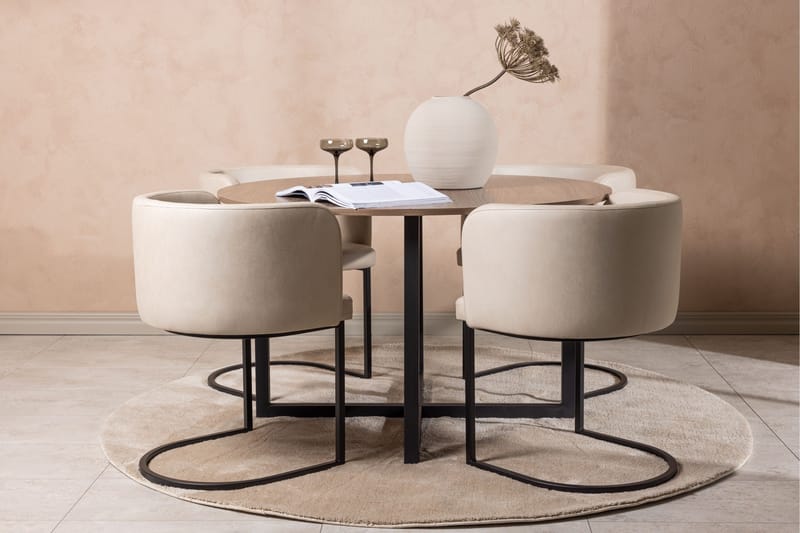 Durango Matgrupp 120 cm Rund med 4 Simrishamn Stolar - Valnöt - Products - Möbler - Bord & matgrupp - Matgrupp