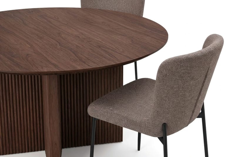 Edda Matgrupp runt 130 cm Valnöt med 6 Elsie Matstolar - Valnöt - Products - Möbler - Bord & matgrupp - Matgrupp