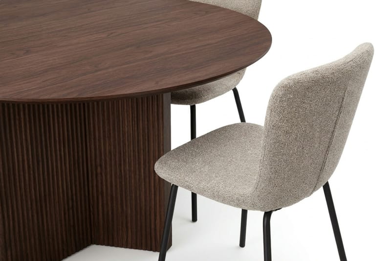 Edda Matgrupp runt 150 cm Valnöt med 6 Katy Matstolar - Products - Möbler - Bord & matgrupp - Matgrupp