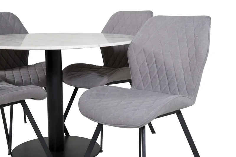 Estelle Matgrupp 106 cm Rund med 4 Gemma stolar - Svart - Products - Möbler - Bord & matgrupp - Matgrupp