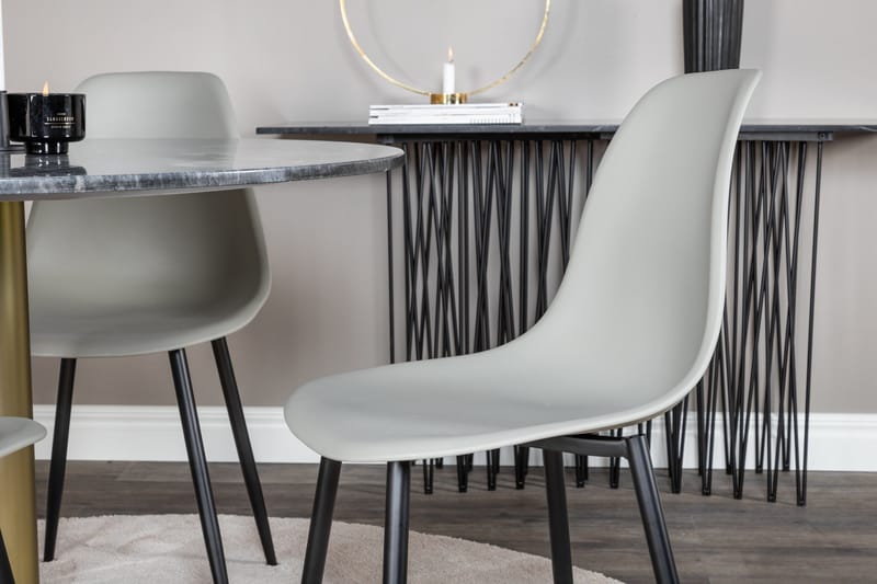 Estelle Matgrupp 106 cm Rund med 4 Polar stolar - Svart/Guld - Products - Möbler - Bord & matgrupp - Matgrupp
