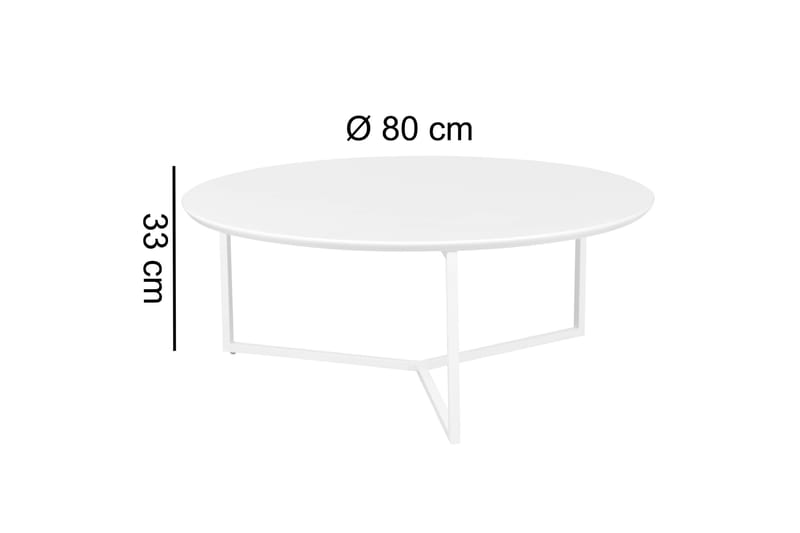 Giamanco Soffbord 80 cm Runt - Vit - Products - Möbler - Bord & matgrupp - Soffbord