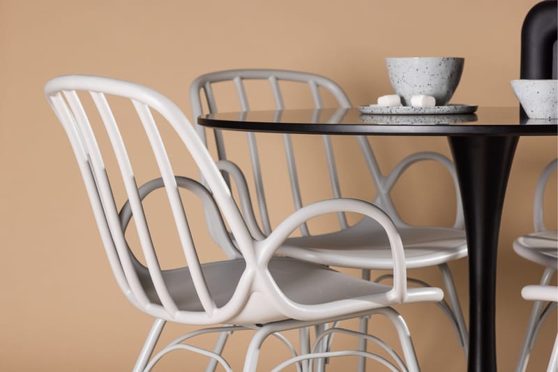 Glade Matgrupp 100 cm Rund med 4 Dyrön stolar - Svart - Products - Möbler - Bord & matgrupp - Matgrupp