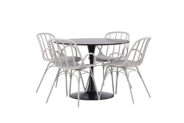 Glade Matgrupp 100 cm Rund med 4 Dyrön stolar - Svart - Products - Möbler - Bord & matgrupp - Matgrupp