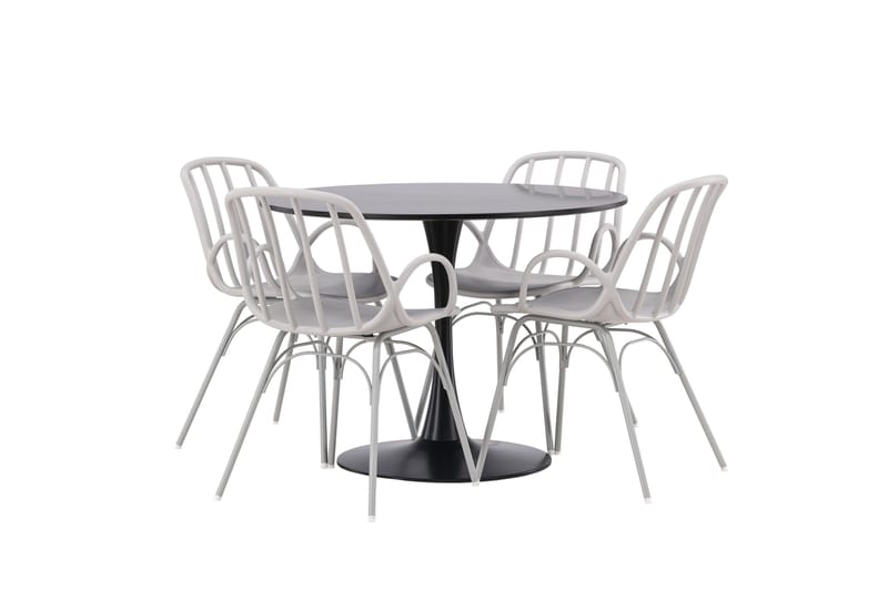 Glade Matgrupp 100 cm Rund med 4 Dyrön stolar - Svart - Products - Möbler - Bord & matgrupp - Matgrupp