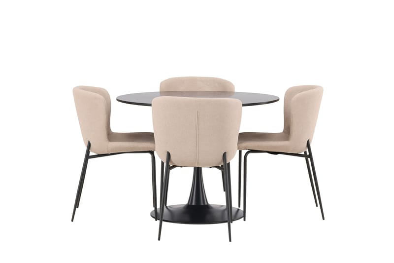 Glade Matgrupp 100 cm Rund med 4 Modesto stolar - Beige - Products - Möbler - Bord & matgrupp - Matgrupp