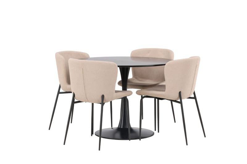 Glade Matgrupp 100 cm Rund med 4 Modesto stolar - Beige - Products - Möbler - Bord & matgrupp - Matgrupp