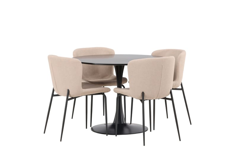 Glade Matgrupp 100 cm Rund med 4 Modesto stolar - Beige - Products - Möbler - Bord & matgrupp - Matgrupp