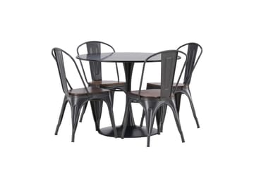 Glade Matgrupp 100 cm Rund med 4 Tempe stolar - Mörkgrå - Products - Möbler - Bord & matgrupp - Matgrupp