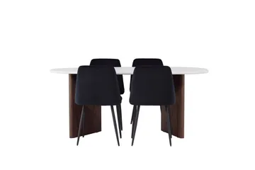 Grönvik Matgrupp 180 cm Oval med 4 Night Stolar - Mocca - Products - Möbler - Bord & matgrupp - Matgrupp
