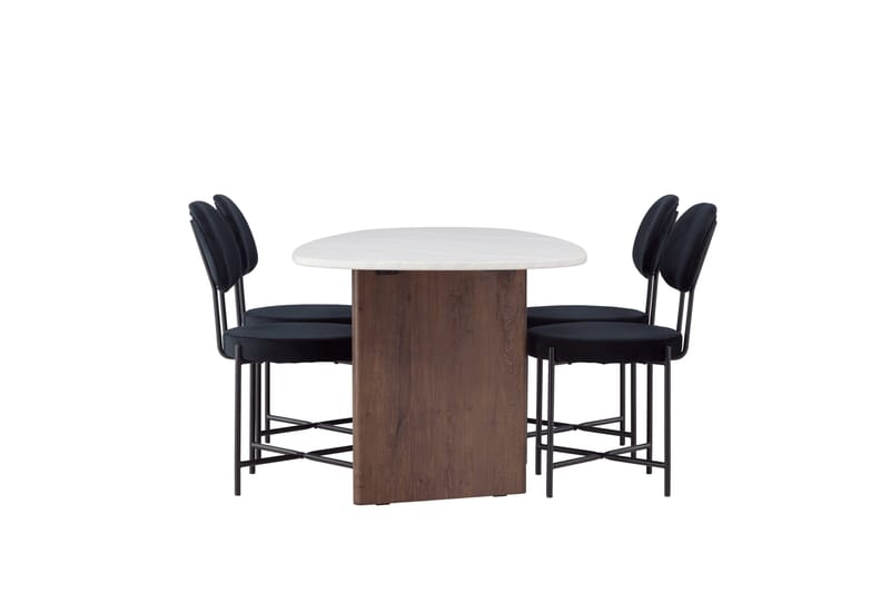 Grönvik Matgrupp 180 cm Oval med 4 Stella Stolar - Mocca - Products - Möbler - Bord & matgrupp - Matgrupp