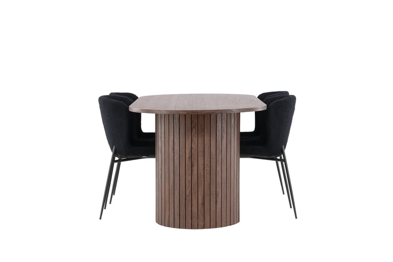 Härön Matgrupp 200 cm Oval med 4 Modesto stolar - Mocca/Svart - Products - Möbler - Bord & matgrupp - Matgrupp