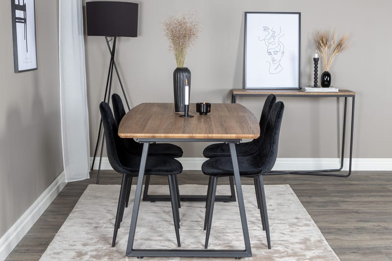 Inca Matgrupp 160 cm Rektangulär med 4 Polar stolar - Svart - Products - Möbler - Bord & matgrupp - Matgrupp