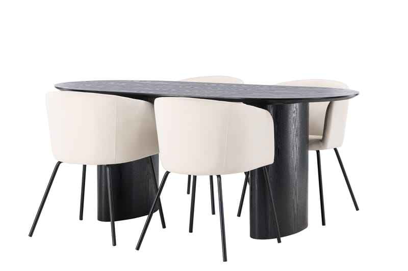 Isolde Matgrupp 180 cm Oval med 4 Berit stolar - Beige - Products - Möbler - Bord & matgrupp - Matgrupp