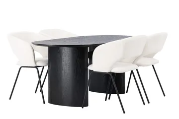 Isolde Matgrupp 180 cm Oval med 4 Day stolar - Svart - Products - Möbler - Bord & matgrupp - Matgrupp