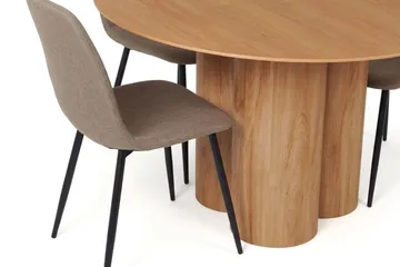 Juno Matgrupp runt 130 cm Ek med 6 Nibe Matstolar - Ek - Products - Möbler - Bord & matgrupp - Matgrupp