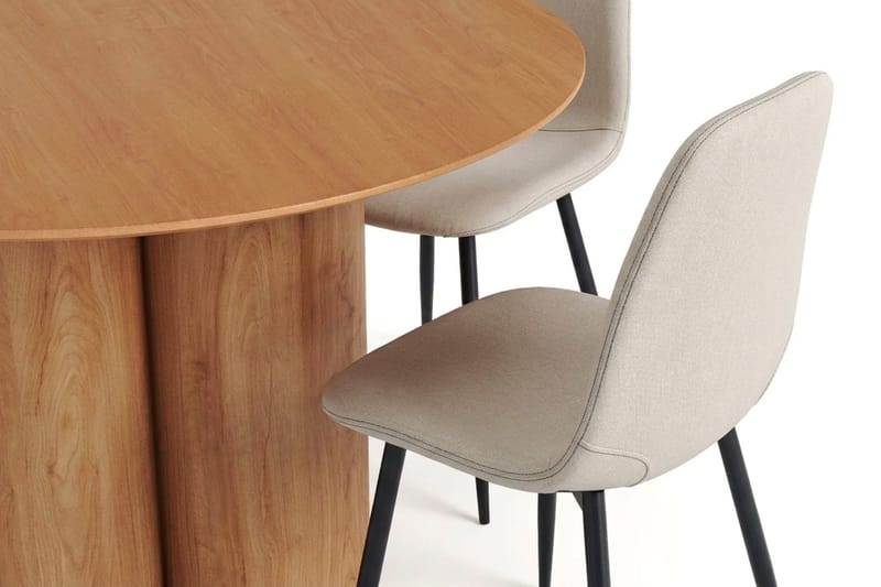 Juno Matgrupp runt 130 cm Ek med 6 Nibe Matstolar - Ek - Products - Möbler - Bord & matgrupp - Matgrupp