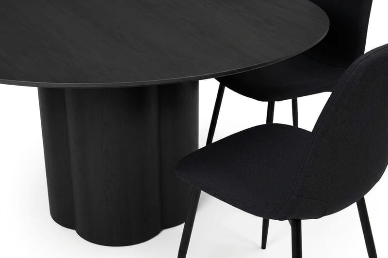 Juno Matgrupp runt 150 cm Svart med 6 Nibe Matstolar - Svartlaserad ek - Products - Möbler - Bord & matgrupp - Matgrupp