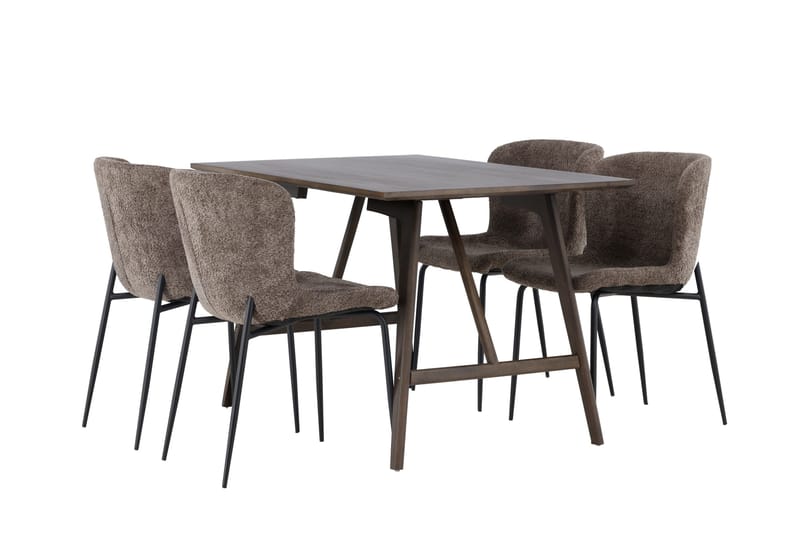 Kaseidon Matgrupp 120 cm Rektangulär med 4 Modesto stolar - Mörkbrun - Products - Möbler - Bord & matgrupp - Matgrupp