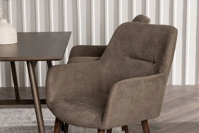 Kaseidon Matgrupp 120 cm Rektangulär med 4 Tomorrow stolar - Brun - Products - Möbler - Bord & matgrupp - Matgrupp