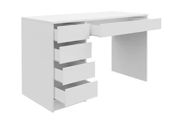 Harland Skrivbord 120 cm med 5 Förvaringslådor - Vit / Vit Högglans - Products - Möbler - Bord & matgrupp - Kontorsbord - Datorbord
