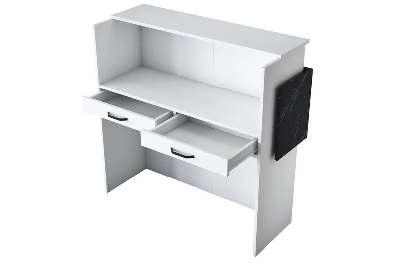 Naruto Skrivbord 110 cm - Marmor/Vit - Products - Möbler - Bord & matgrupp - Kontorsbord - Datorbord