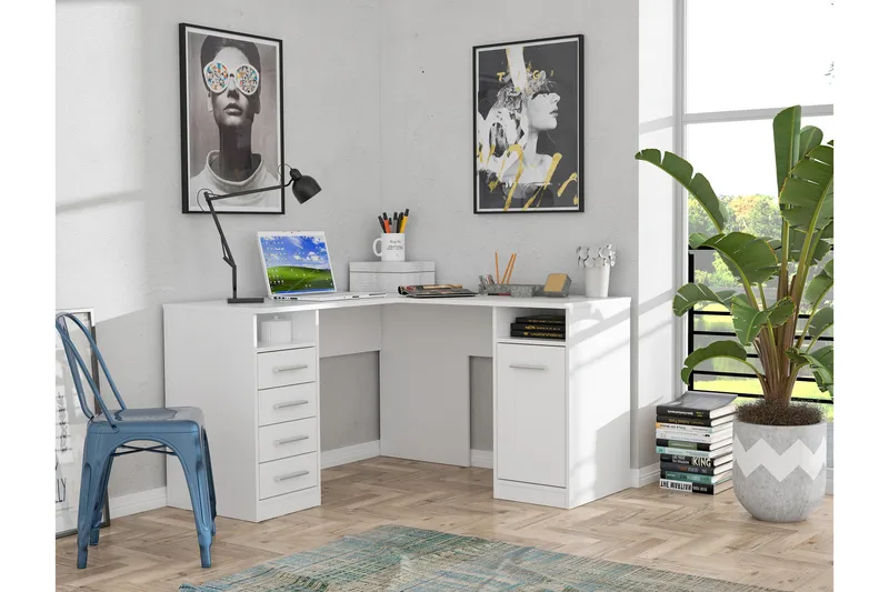 Baacwood Skrivbord 125 cm - Vit - Products - Möbler - Bord & matgrupp - Kontorsbord - Skrivbord - Hörnskrivbord