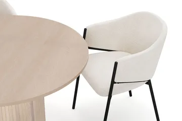 Kopparbo Matbord 106 cm med 4 Filip Matstolar - White / Vit Bouclé - Products - Möbler - Bord & matgrupp - Matgrupp