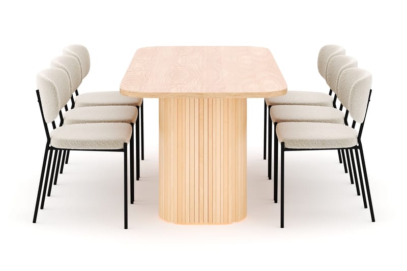 Kopparbo Matbord 200 cm med 6 Gemmiano Stolar - Natur - Products - Möbler - Bord & matgrupp - Matgrupp