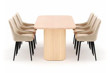 Kopparbo Matgrupp 200x90cm med 6 Alsarp Matstolar - Natural - Products - Möbler - Bord & matgrupp - Matgrupp