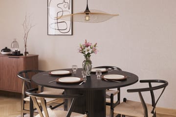 Kopparbo Matgrupp förlängningsbart 130-180 cm Rund med 4 Dastoori Matstol - 2220067-4,2229282-1 - Svart - Products - Möbler - Bord & matgrupp - Matgrupp