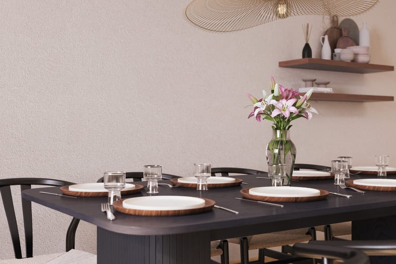 Kopparbo Matgrupp förlängningsbart 200-260 cm med 8 Dastoori Matstol - 2220067-8,2229312-1 - Svart - Products - Möbler - Bord & matgrupp - Matgrupp