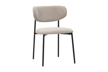 Kopparbo Runt Matbord 150 cm med 6 Lucy Matstolar - Vit / Greige Bouclé / Metallben Svart - Products - Möbler - Bord & matgrupp - Matgrupp