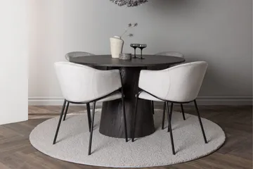 Lanzo Matgrupp 120 cm Rund med 4 Evelina stolar - Svart - Products - Möbler - Bord & matgrupp - Matgrupp