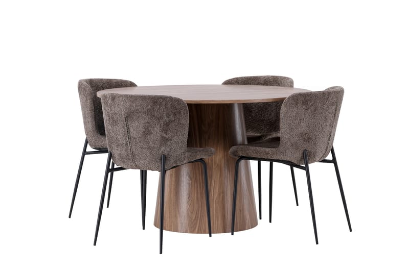 Lanzo Matgrupp 120 cm Rund med 4 Modesto Stolar - Natur - Products - Möbler - Bord & matgrupp - Matgrupp